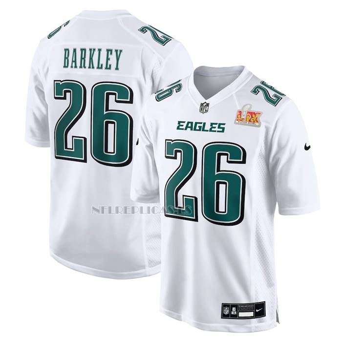 Camiseta NFL Game Philadelphia Eagles Saquon Barkley Super Bowl LIX Tundra Blanco